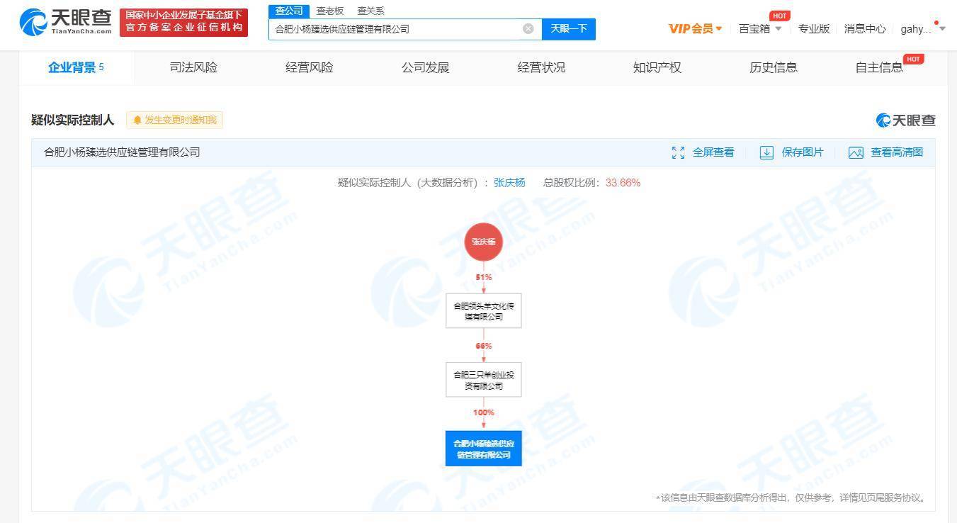 疯狂小杨哥买楼后再成立新公司小杨臻选