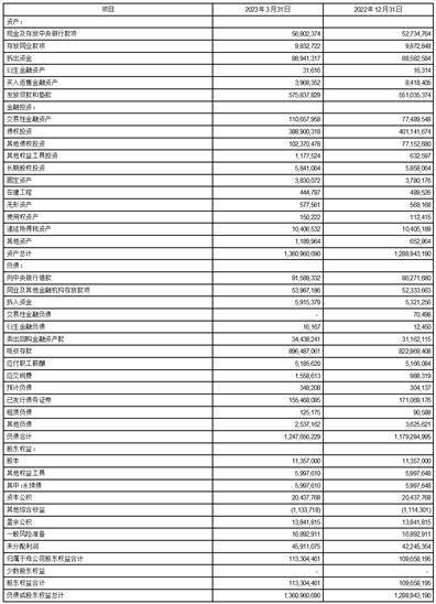 重庆农村商业银行股份有限公司2023第一季度报告
