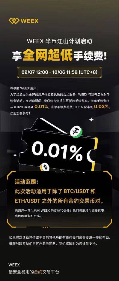 WEEX启动「半币江山」计划：合约手续费砍半<strong></p>
<p>币多网怎么交易</strong>，享全网超低交易成本