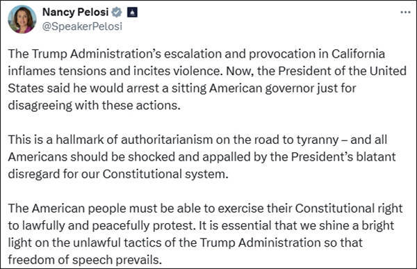 佩洛西发声，这回不提“美丽风景线”了？