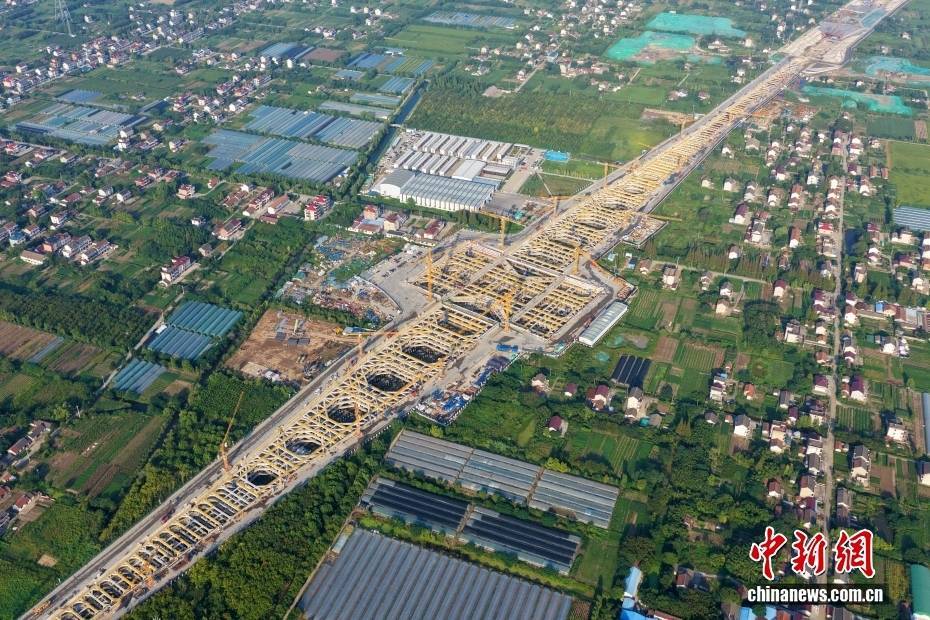 新建上海至南京至合肥高铁建设“加速度” 海门北站进度超七成