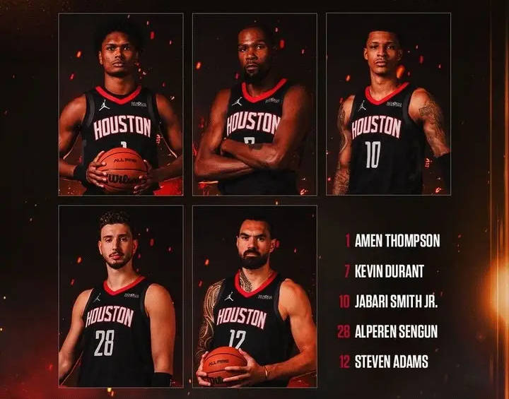 杜兰特领衔死亡五大<strong></p>
<p>抹茶交易所注册</strong>!火箭揭幕战首发平均身高2米09